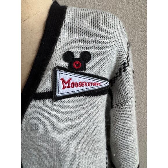 Disney Mickey Mouse Club Grayscale Collection Cardigan Sweater sz Medium EUC - Picture 4 of 7